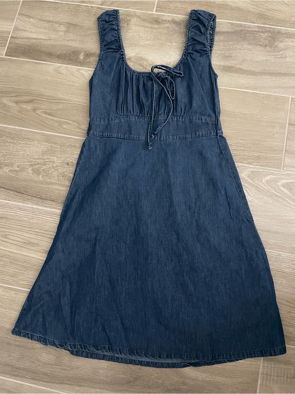 Denim Dark Blue light weight Tie-Front Sundress size M